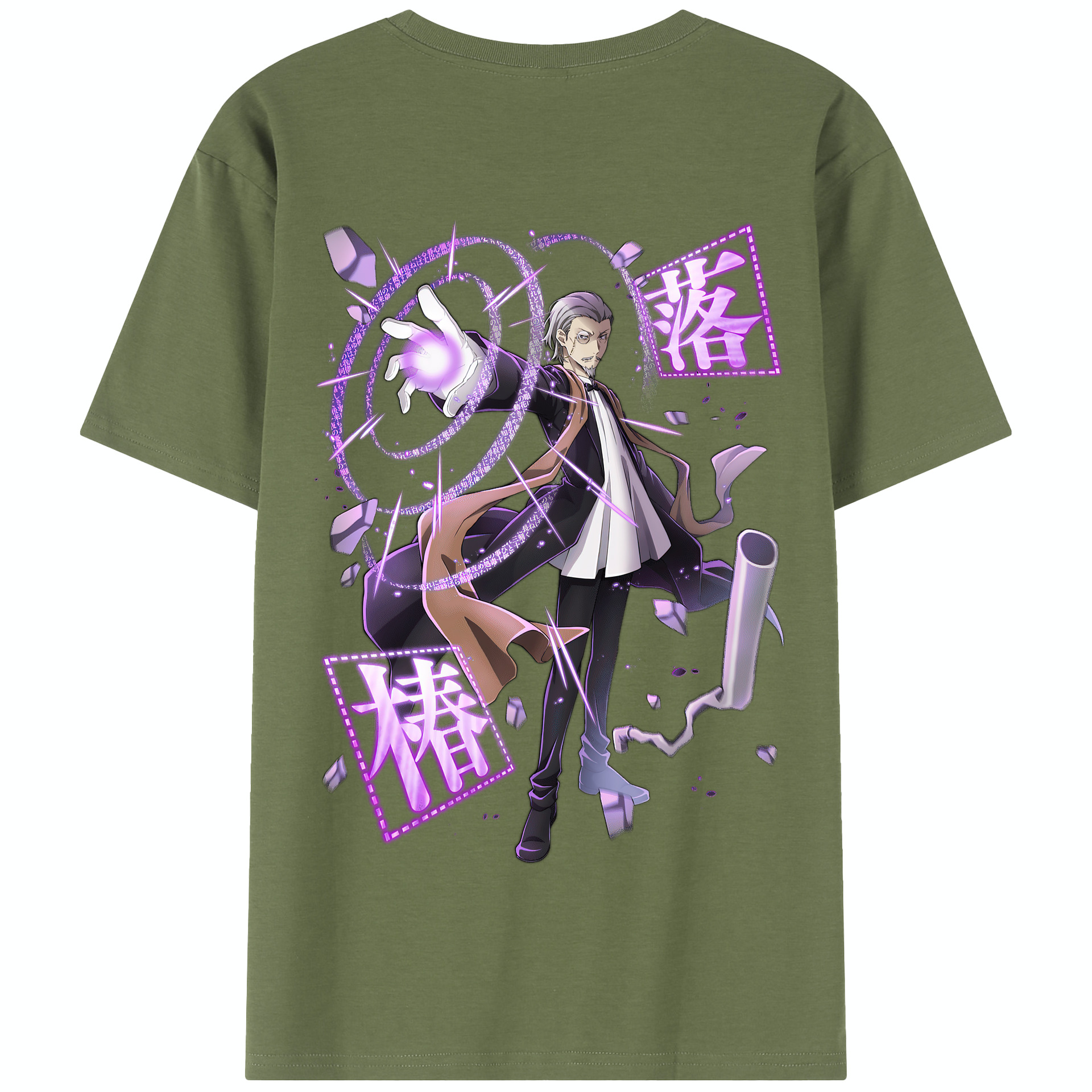 （画像用） 文豪ストレイドッグス Bungo Stray Dogs 綿100％半袖Tシャツ（背面プリント）